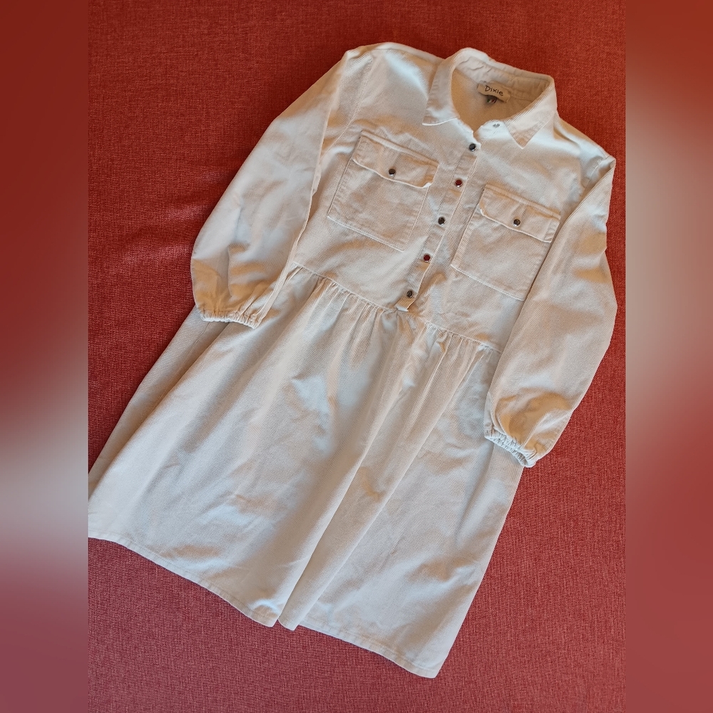 Dixie girls size 14 white corduroy dress